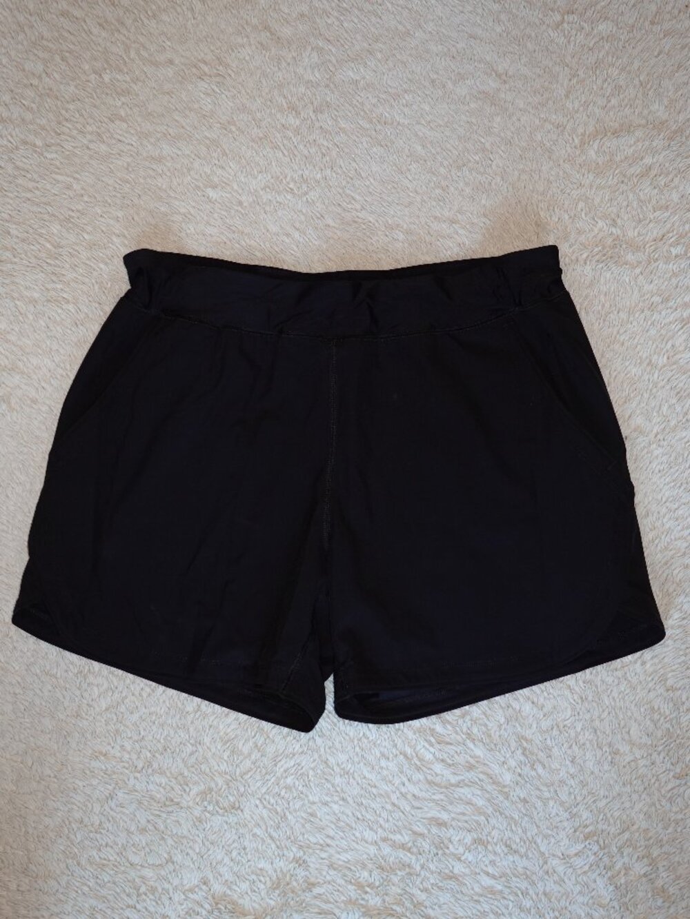 Women's Size 18 Black 5" Quick Dry Elastic Waist Board Shorts Swim Cover-up NWOT
